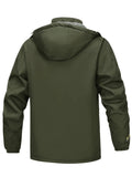 Thick Warm Hooded Polyester Jacket - Men's Casual Windproof Leisure Style Outerwear for Fall/Winter - Zip-Up Conventional Version Autumn/Winter