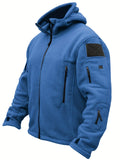 Windproof Fleece Jacket - Men's Cozy Hooded Coat - Zipper, Solid Color, Multiple Pockets for Autumn and Winter