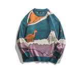 Gotmes Harajuku vintage rabbit ugly sweater streetwear pullover men super cute anime knitwear sweating video hip hop grandpa sweater
