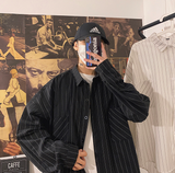 Gotmes Black White Striped Men's Shirts  Harajuku Men Casual Long Sleeve Shirt Tops Streetwear Man Oversized Blouse