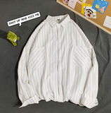 Gotmes Black White Striped Men's Shirts  Harajuku Men Casual Long Sleeve Shirt Tops Streetwear Man Oversized Blouse