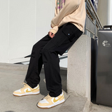 Cotton Pocket Cargo Pants Men Fashion Brown Black White Casual Pants Men Streetwear Loose Hip-hop Straight Pants Mens Trousers