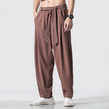 Hemp Tai Chi Trousers Traditional Chinese Clothing For Men Oriental Clothes 5XL Tall Size Japanese Fashion Male Mens Baggy Pants