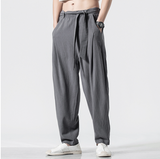 Hemp Tai Chi Trousers Traditional Chinese Clothing For Men Oriental Clothes 5XL Tall Size Japanese Fashion Male Mens Baggy Pants