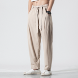 Hemp Tai Chi Trousers Traditional Chinese Clothing For Men Oriental Clothes 5XL Tall Size Japanese Fashion Male Mens Baggy Pants