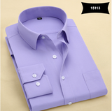 Classic Style Men's Solid Shirts Long Sleeve Men's Casual Shirts Comfortable Breathable Men's Office-wear Clothing