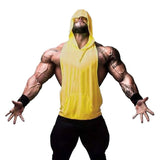 Mens Sleeveless Hoodies Fashion Casual Zipper Hooded Sweatshirt Men bodybuilding tank top sporting Shirt waistcoat vest gym
