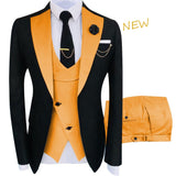 New Arrival Terno Masculino Slim Fit Blazers Ball And Groom Suits For Men Boutique Fashion Wedding( Jacket + Vest + Pants )