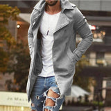 MenS Mid-Length Slim Trench Coat