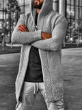 Gotmes Sweater Cardigan Men Mid Length Hooded Cardigans Spring Autumn Mens Clothes Lightweight Knit Jacket Plus Size Sweaters Knitwear