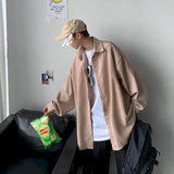 Gotmes Men's shirt casual Korean ruffian handsome corduroy jacket trend Harajuku all-match Hong Kong style autumn long-sleeved shirt