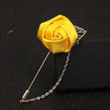 1 Pcs Men Rose Flower Golden Leaf Fashion Brooch Pin Suit Lapel New Men Wedding Boutonniere Brooch Jewelry