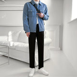 BLUE BUTTON COLLAR JACKET