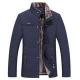 Winter Men's Jacket Warm Fleece Business Casual Stand-up Collar Jacket Parker Thick Coat -30 Degrees Warm Fur Collar