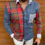 Gotmes Men Spring New Skull Print Shirt Men Fashion Trend Personality Casual Rhinestones Slim Long Sleeve Dress Shirt Men