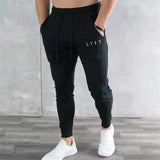 Spring and Autumn New Stretch Tight Jogging Pants Men's Running Black Pure Cotton Gym Sports Men's Fashion Street Fitness Pants