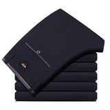 Men's Spring Autumn Fashion Business Casual Long Pants Suit Pants Male Elastic Straight Formal Trousers Plus Big Size 28-40