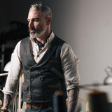 Gotmes Double Breasted Suit Vest Men Brand New Vintage Mens Sleeveless Waistcoat Gilet Homme Casual Slim Business Gentleman Vests