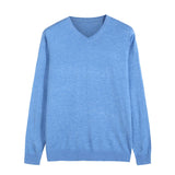 Autumn New Men's Thin Knit Sweater Business Casual V-neck Pullovers Classic Style Comfortable Slim Basic Sweater Male Brand