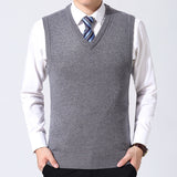 Fashion Brand Sweater Man Pullovers Vest Slim Fit Jumpers Knitwear Sleeveless Winter Korean Style Casual Clothing Men