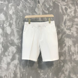 five-point pants men's summer trend casual 5 points mid pants wild youth loose white suit shorts bermuda masculina