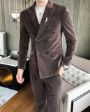 Elegant Wine Red Suits Mens Velvet Luxury Suits For Mens Groom Wedding Velour Suits Gentlemen Dress 2 pcs Flannel Green Burgundy