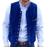 Men's deerskin velvet 10-button suit vest best man wedding clothing jacket Victorian style steampunk casual business vest