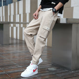 Cargo Pants Men Streetwear Hip Hop Pants Elastic waist Harem Ankle length Trousers Black Army green Harajuku Loose Casual Pocket