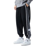Side Striped Casual Pants Men Oversized Baggy Wide Leg Trousers Elastic Waist Streetwear Joggers Fashion Harajuku Men Pants 5XL