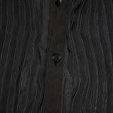 Mens Casual Tie See-through Pleated Shirts