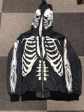 man hoodies Size S-4XL Hoody Tops Fashion Hi Street Cardigan Hoodies Skull Painted Streetwear Sweatshirts Hip Hop Graffiti