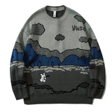 Gotmes Harajuku vintage rabbit ugly sweater streetwear pullover men super cute anime knitwear sweating video hip hop grandpa sweater