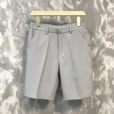 five-point pants men's summer trend casual 5 points mid pants wild youth loose white suit shorts bermuda masculina