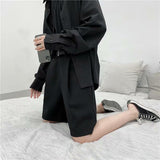 Summer Casual Shorts Men Fashion Solid Color Business Dress Shorts Men Streetwear Wild Loose British Style Suit Shorts Men