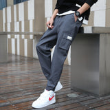 Cargo Pants Men Streetwear Hip Hop Pants Elastic waist Harem Ankle length Trousers Black Army green Harajuku Loose Casual Pocket