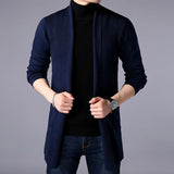 Men Thin Knitted Cardigan Sweater Spring Autumn Solid Sweater Bottoming Long Sleeved Mens Slim Fit Cardigan Sweater