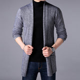 Men Thin Knitted Cardigan Sweater Spring Autumn Solid Sweater Bottoming Long Sleeved Mens Slim Fit Cardigan Sweater