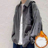 Gotmes Men's shirt casual Korean ruffian handsome corduroy jacket trend Harajuku all-match Hong Kong style autumn long-sleeved shirt