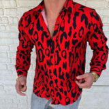 Gotmes Men Spring New Skull Print Shirt Men Fashion Trend Personality Casual Rhinestones Slim Long Sleeve Dress Shirt Men