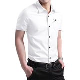 Summer 100% Cotton Shirts for Men New Breathable Military Men Shirts Short Sleeve Slim Men's Shirts Men Brand Clothing
