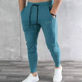 Spring and Autumn New Stretch Tight Jogging Pants Men's Running Black Pure Cotton Gym Sports Men's Fashion Street Fitness Pants