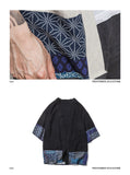 Men Color Block Kimono Black Shirts  Mens Fashions Casual Summer Shirts Male Designer Vintage Shirt Plus Size