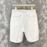 five-point pants men's summer trend casual 5 points mid pants wild youth loose white suit shorts bermuda masculina