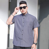5 Color Summer Short Sleeve Shirt Men Loose Casual Classic Plaid Business Plus Size Shirts Male Brand Clothes 6XL 7XL 8XL 10XL