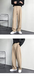 Men Suit Pants Solid Full Baggy Casual Wide Leg Trousers for Men Khaki Black White Japanese Style Streetwear Oversize Pants Man