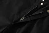 Back Zipper Pockets Retro Black Overalls for Men and Women Streetwear Casual Oversize Cargo Pants Loose Vibe Style Trousers