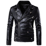 Motorcycle Pilot Leather Jacket Fashion Brand Men's Designer Punk Wind Oblique Zipper Design Men's Leather Jacket Coat