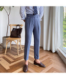 Autumn Men's Trousers High-waist Straight Drape Casual Business Dress Pants Office Social Wedding Streetwear Fashion Long Pants