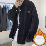 Gotmes Men's shirt casual Korean ruffian handsome corduroy jacket trend Harajuku all-match Hong Kong style autumn long-sleeved shirt