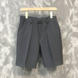 five-point pants men's summer trend casual 5 points mid pants wild youth loose white suit shorts bermuda masculina